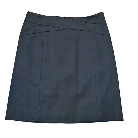 Banana Republic Women's Preppy Black Cotton/Modal/Spandex Straight Lined Skirt - Picture 3 of 9